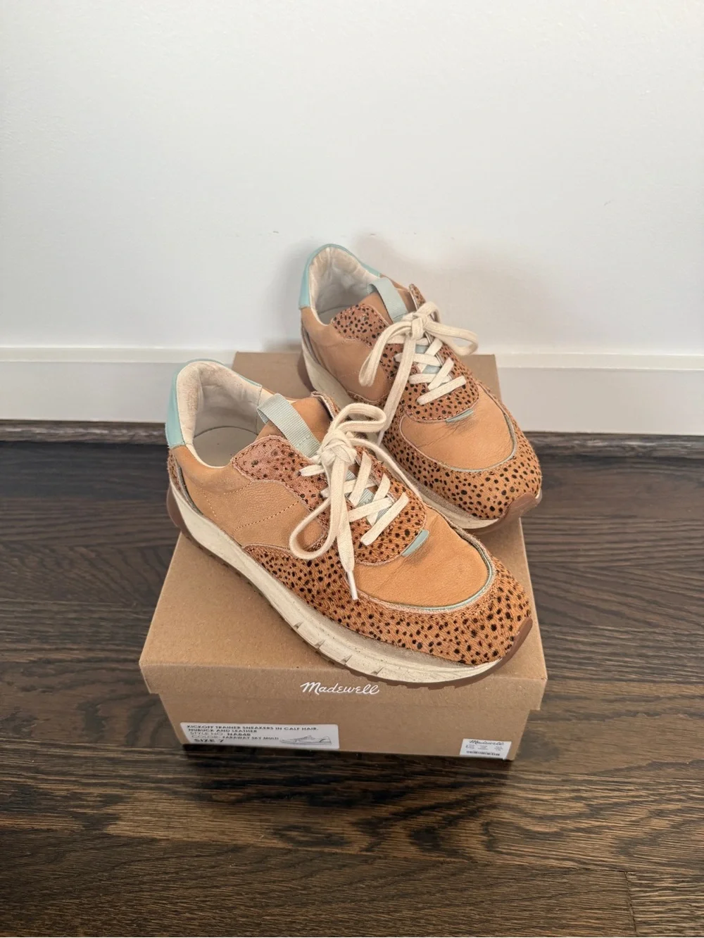 Kickoff Trainer Sneakers in Spot Dot Calf Hair and Nubuck
